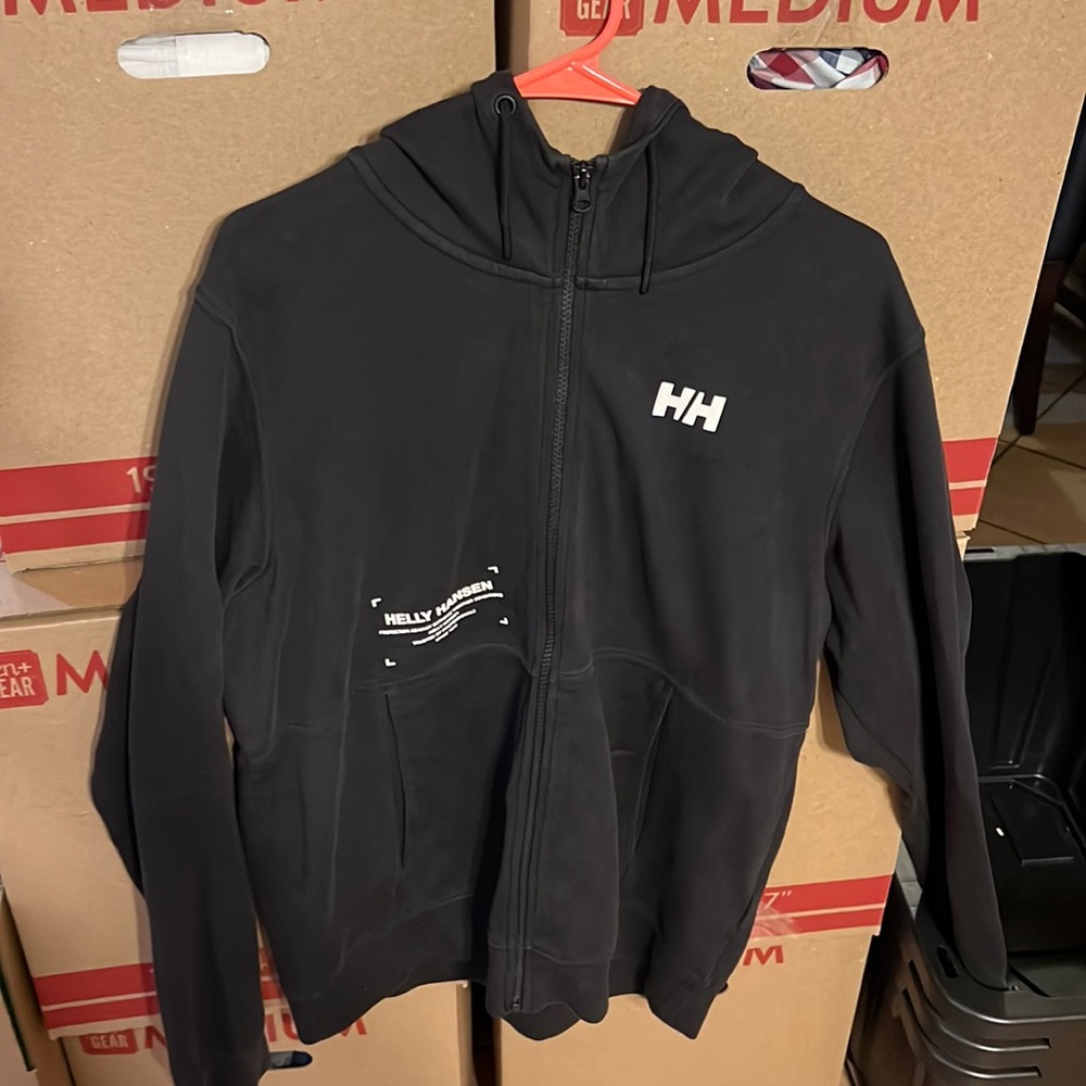 Mens Helly Hansen black full zip hoodie Large